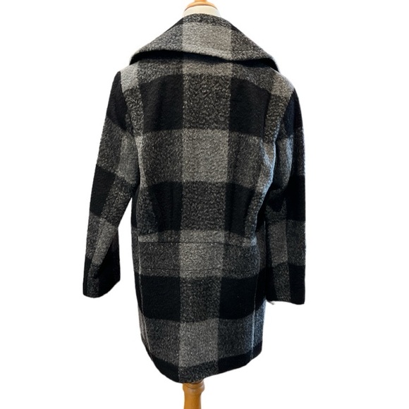 Single breasted wool blend peacoat buffalo check women’s Small S like new - Picture 2 of 9